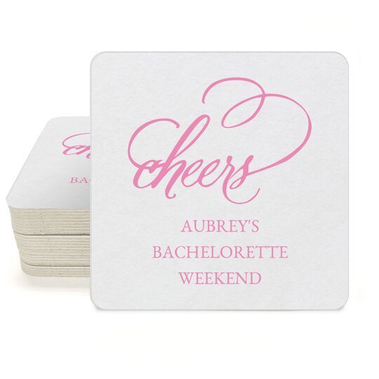 Refined Cheers Square Coasters
